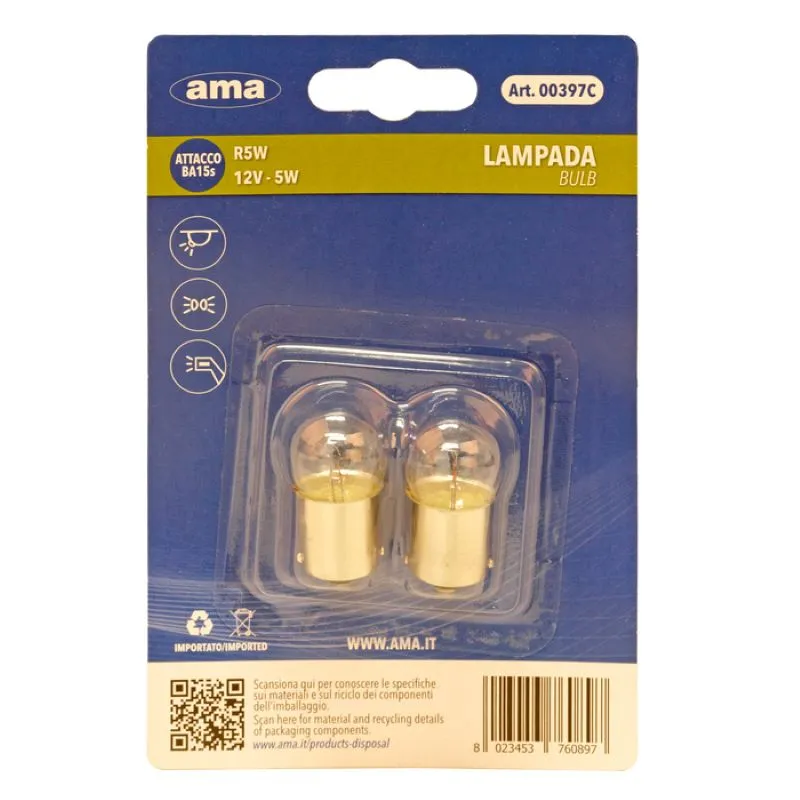 Lampadina Alogena R5w 12v 5w Ba15s.