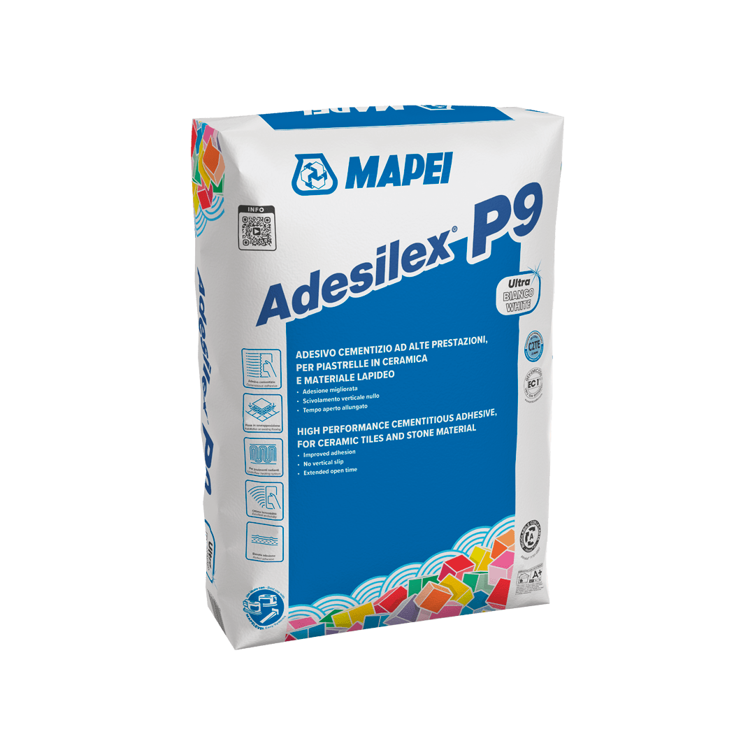 ADESILEX P9 (PALLETS (50*25) 1250Kg) – Adesivo cementizio ad alte prestazioni a scivolamento verticale nullo per piastrelle ceramiche e materiale lapideo. - immagine 2