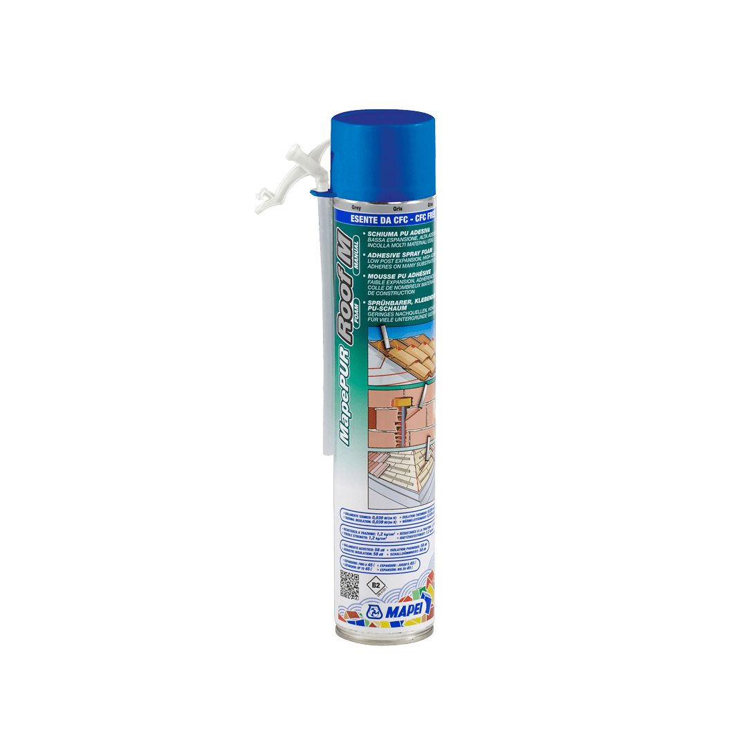 MAPEPUR ROOF FOAM M (Bomboletta 750Ml) – Schiuma poliuretanica autoespandente adesiva per incollaggio, riempimento ed isolamento termo-acustico. - immagine 2